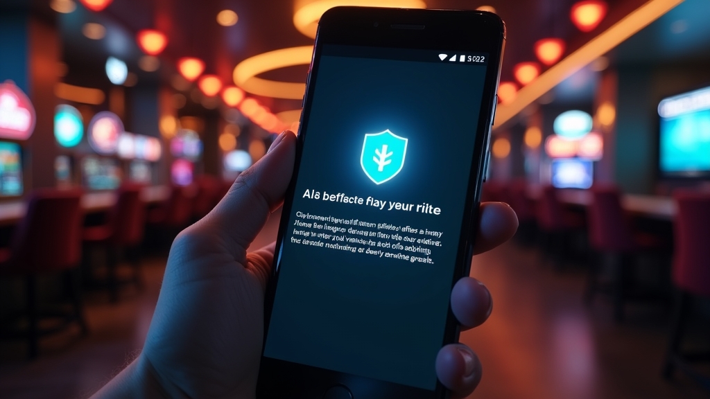Tela de instalação do APK com verificação de segurança em ambiente de cassino