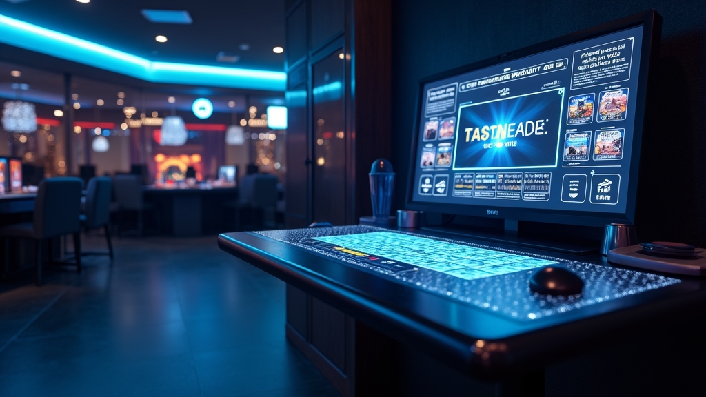 Jogador treinando no modo free play em um ambiente de cassino escuro